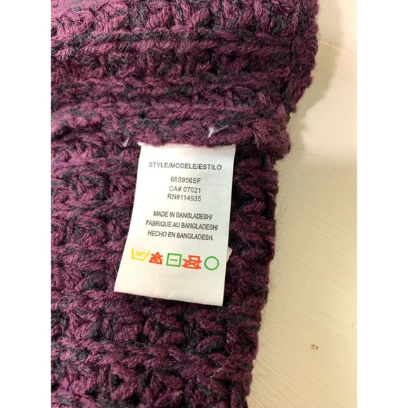 Purple Open-Front Cardigan Sweater Knitwear Cozy Size M - Picture 4 of 9